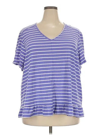 Pre-owned Lee Short Sve Top Purple V-neck Tops