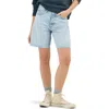 Lee Slouch Raw Hem Denim Bermuda Shorts In Hint Of Rain