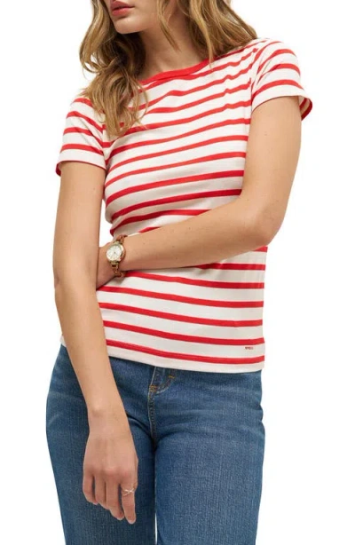 Lee Striped Baby Tee In Red/white Stripe