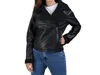 Lee Synthetic Leather Biker Jacket In Black In Black