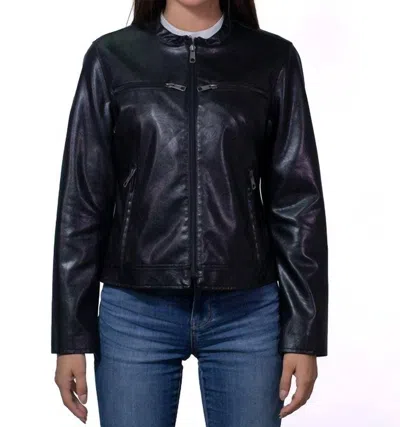 Lee Synthetic Leather Racer Jacket In Black