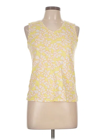 Pre-owned Lee Tank Top Yellow Halter Neckline Tops