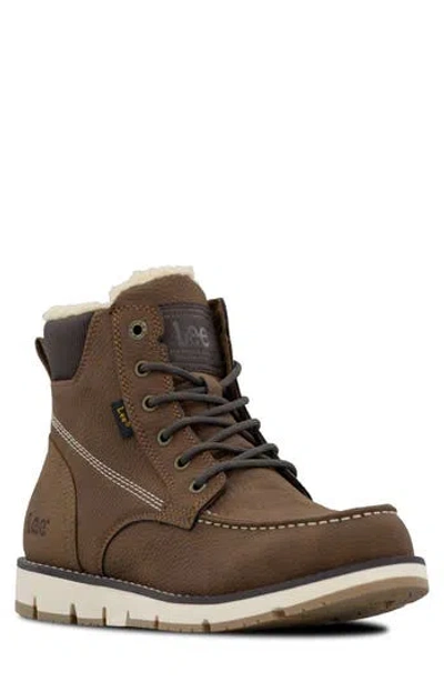 Lee Waylon Faux Leather Boot In Brown