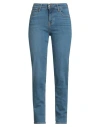 Lee Woman Jeans Blue Size 26w-31l Cotton, Polyester, Elastane In Blue