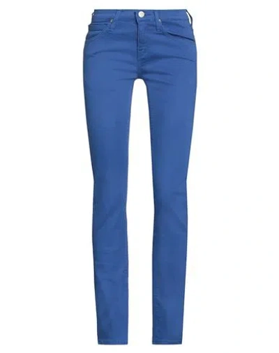 Lee Woman Jeans Bright Blue Size 25w-l33 Cotton, Polyester, Elastane