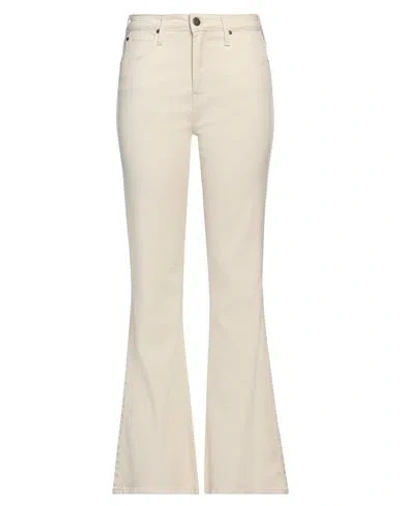 Lee Woman Jeans Ivory Size 29w-l33 Cotton, Lyocell, Elastomultiester, Elastane In White