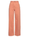 Lee Woman Pants Orange Size 28w-31l Cotton, Hemp In Orange