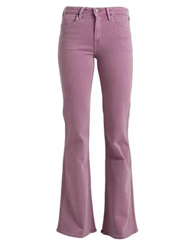 Lee Woman Pants Purple Size 28w-l33 Cotton, Polyester, Elastane