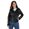 Lee Synthetic Leather Biker Jacket In Black In Black