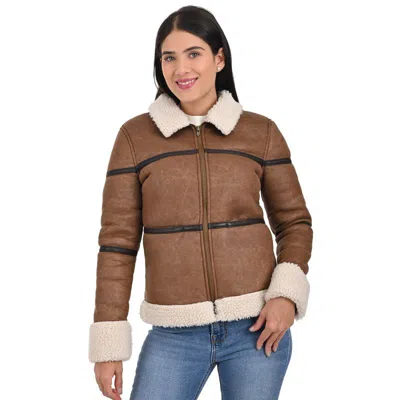 Lee Women's Fur Bomber Jacket In Brown
