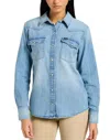 Lee Women's Shirts  112355108 Regular Western Modern Blue In Blue