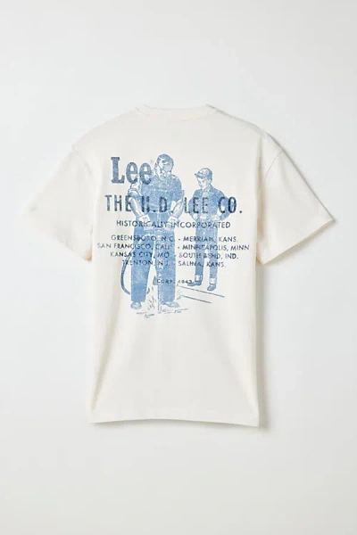 Lee Workwear Graphic Relaxed Fit Tee In Ecru, Men's At Urban Outfitters In Neutral
