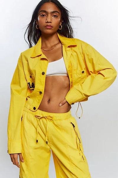 Lee X Angel Chen Nylon Shirt Jacket Top In Yellow, Women's At Urban Outfitters