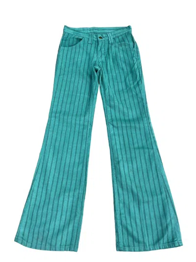 Pre-owned Lee X Vintage 70's Lee Usa Suede Cotton Striped Super Flare Pant In Multicolor