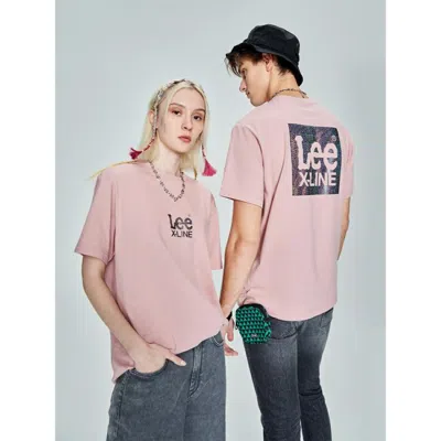 Lee Xline23春夏新品舒适版印花多色男女同款短袖t恤 In Pink