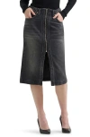 Lee Zip Front Denim Skirt In Black