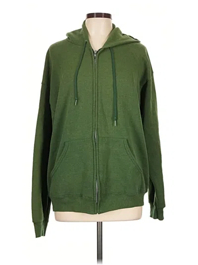 Pre-owned Lee Zip Up Hoodie In Green