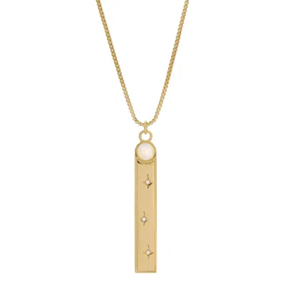 Leeada Jewelry Women's Aether Pendant Necklace - Moonstone In Yellow