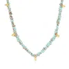 Leeada Jewelry Women's Blue / Gold Athena Beaded Necklace - Turquoise