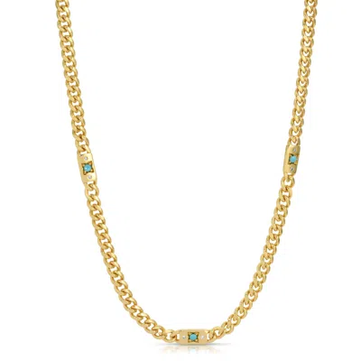 Leeada Jewelry Women's Blue / Gold Etoile Layering Necklace - Turquoise