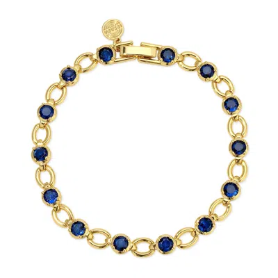 Leeada Jewelry Women's Blue / Gold Lina Tennis Bracelet - Blue