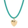 Leeada Jewelry Women's Casey Heart Necklace - Small In Blue
