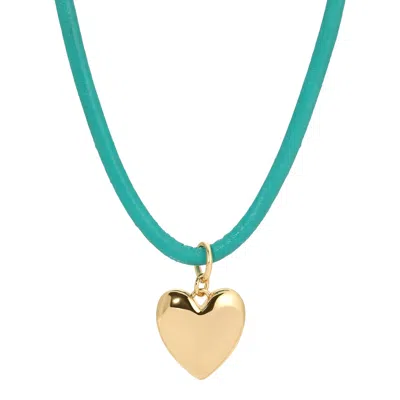 Leeada Jewelry Women's Casey Heart Necklace - Small In Blue