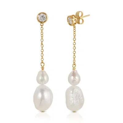 Leeada Jewelry Women's Finley Drop Earrings Pearl