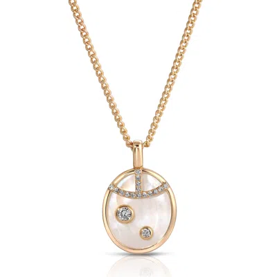 Leeada Jewelry Women's Gold Fortuna Pendant Necklace Pearl