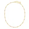 Leeada Jewelry Women's Gold / Red Emi Sparkle Chain Necklace - Red In Multi