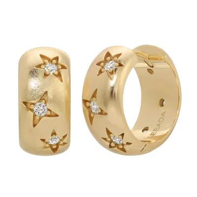 Leeada Jewelry Women's Gold Stevie Star Huggies