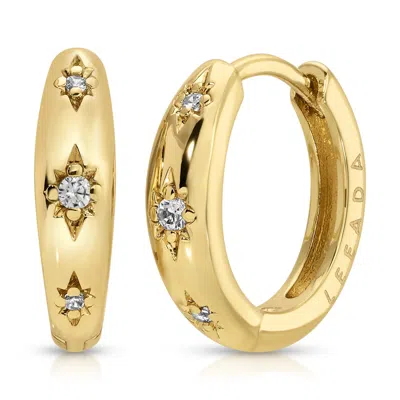 Leeada Jewelry Women's Gold Stevie Stars Mini Hoop