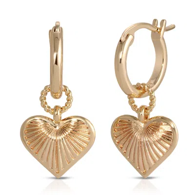 Leeada Jewelry Women's Gold Venus Heart Earrings