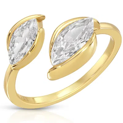 Leeada Jewelry Women's Gold / White Ayla Wrap Ring In Neutral