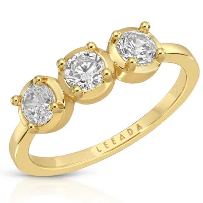 Leeada Jewelry Women's Gold / White Lina Triple Ring
