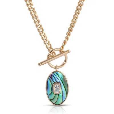 Leeada Jewelry Women's Juno Pendant Necklace - Abalone In Yellow