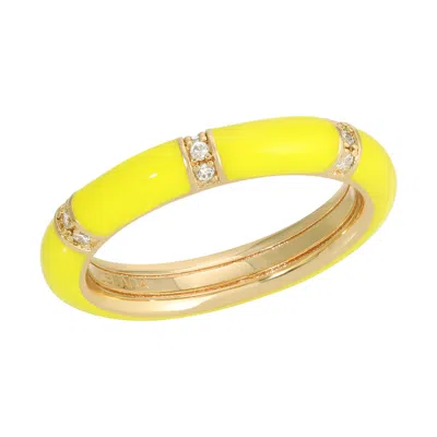 Leeada Jewelry Women's Lamill Enamel Stacking Ring - Daffodil Yellow