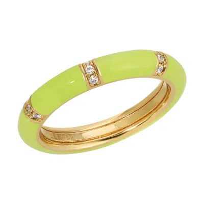 Leeada Jewelry Women's Lamill Enamel Stacking Ring - Tulip Green