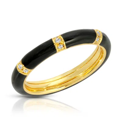 Leeada Jewelry Women's Lamill Stacking Ring Black