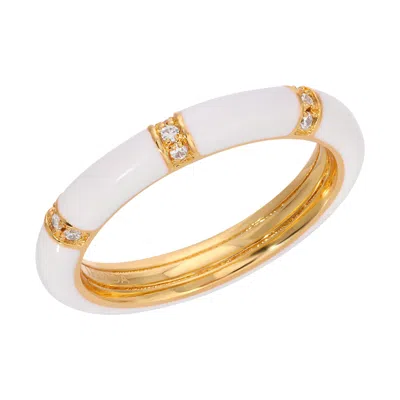 Leeada Jewelry Women's Lamill Stacking Ring White