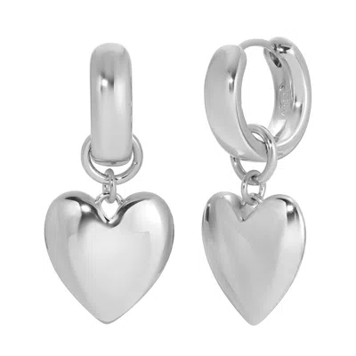 Leeada Jewelry Women's Leeada X Officially Quigley Capsule - That's So Goode Heart Earrings - Silver