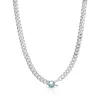 Leeada Jewelry Women's Marais Thick Chain Necklace - Silver / Turquoise