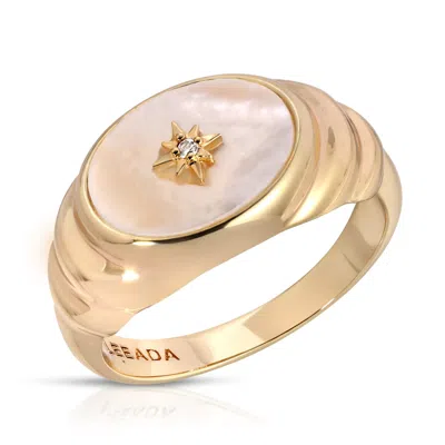 Leeada Jewelry Women's Orange Aurora Ring Pearl