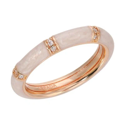 Leeada Jewelry Women's Orange Lamill Enamel Stacking Ring - Blush