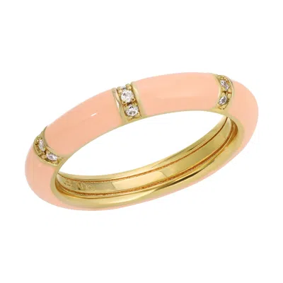 Leeada Jewelry Women's Orange Lamill Enamel Stacking Ring Peony Pink