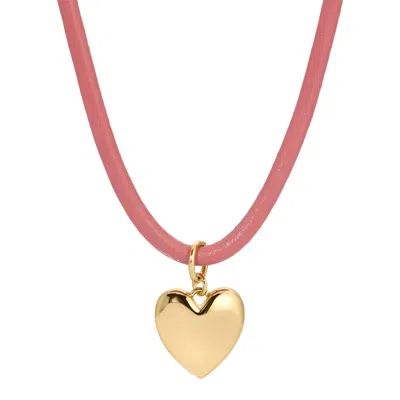 Leeada Jewelry Women's Pink / Purple Casey Heart Necklace - Small In Pink