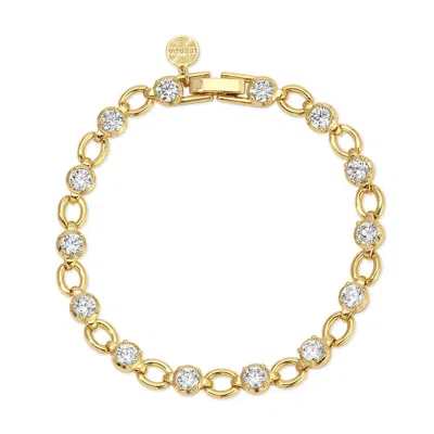Leeada Jewelry Women's White / Gold Lina Tennis Bracelet - White