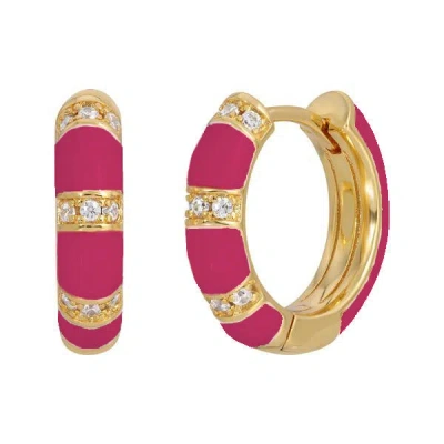 Leeada Jewelry Women's Yellow Lamill Enamel Huggies