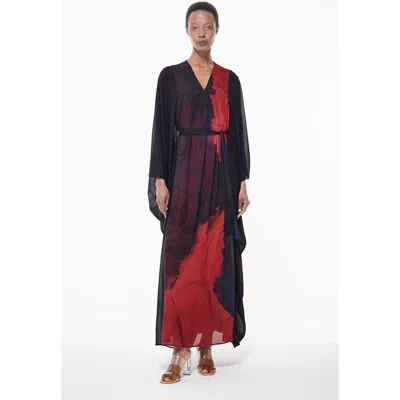 Leem Belted Printed Kaftan In Multicolor