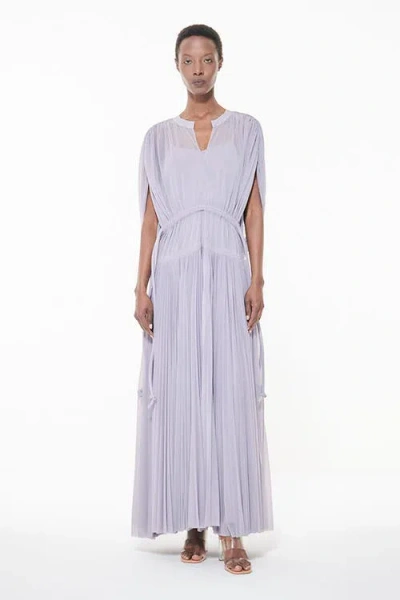 Leem Pleated Marked Waist Dress In Light/pastel Purple